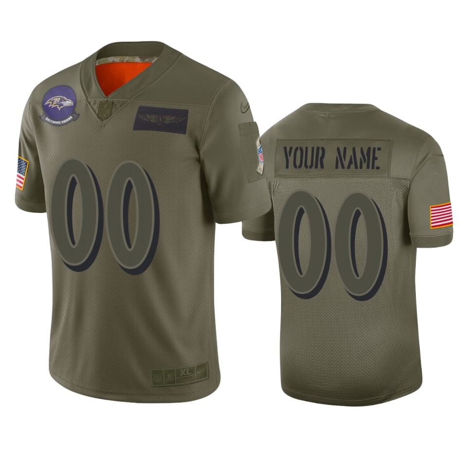 Men's Baltimore Ravens Customized 2019 Camo Salute To Service Limited Stitched NFL Jersey. (Check description if you want Women or Youth size)