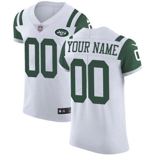 Men's New York Jets White Vapor Untouchable Custom Elite NFL Stitched Jersey (Check description if you want Women or Youth size)