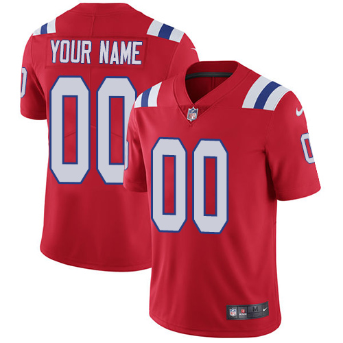 Men's New England Patriots Customized Red Team Color Vapor Untouchable Limited Stitched NFL Jersey (Check description if you want Women or Youth size)