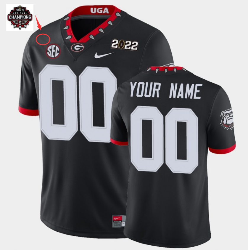 Men's Georgia Bulldogs #00 Custom Black 2021-22 CFP National Champions ...