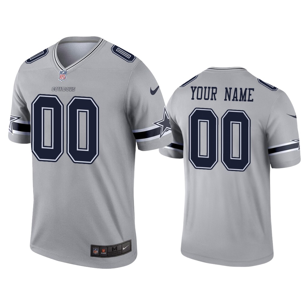 Men's Dallas Cowboys Customized Grey Inverted Legend Limited Stitched ...
