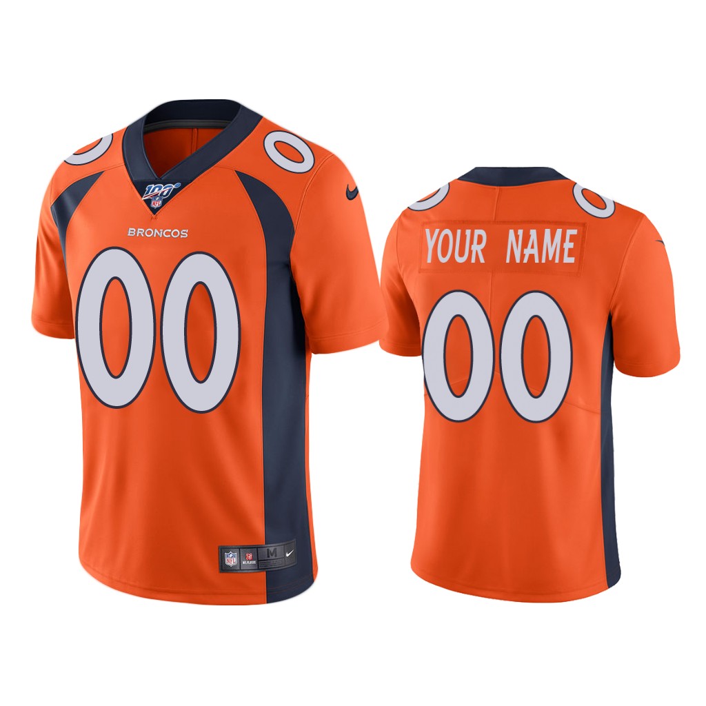 Men's Denver Broncos Customized Orange Team Color Vapor ...