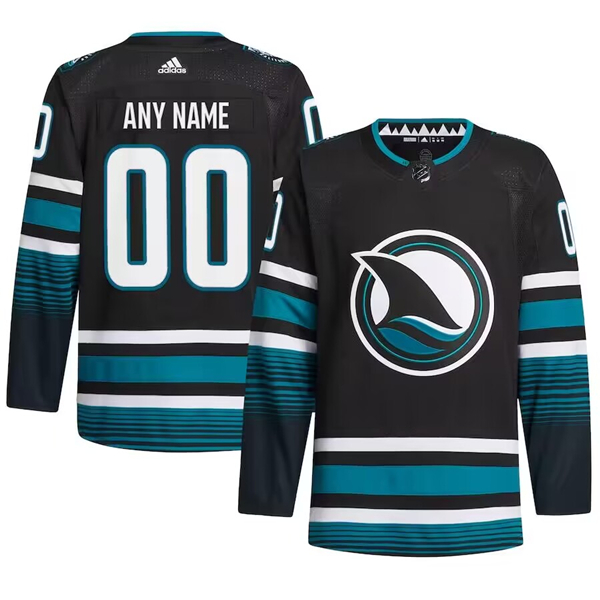 Men's San Jose Sharks Custom Black Stitched Hockey Jersey