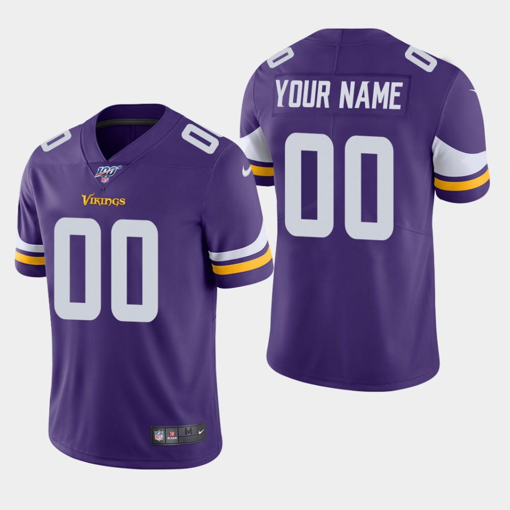 Men's Minnesota Vikings Customized Purple Team Color Vapor Untouchable