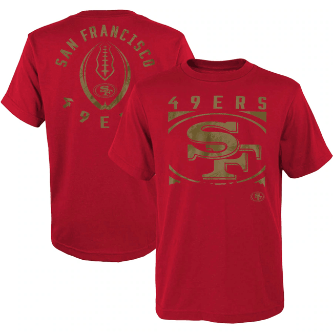 Men's San Francisco 49ers Scarlet Preschool Liquid Camo Logo T-Shirt ...