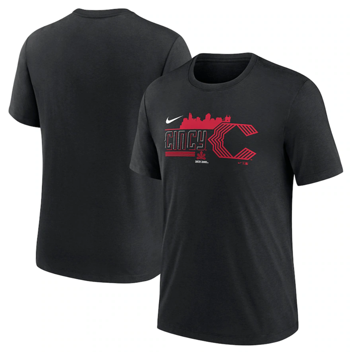Men's Cincinnati Reds Black 2023 City Connect Tri-Blend T-Shirt [MLB ...
