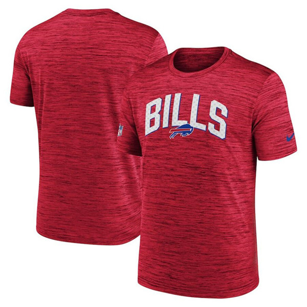 Men's Buffalo Bills Red Sideline Velocity Stack Performance T-Shirt ...