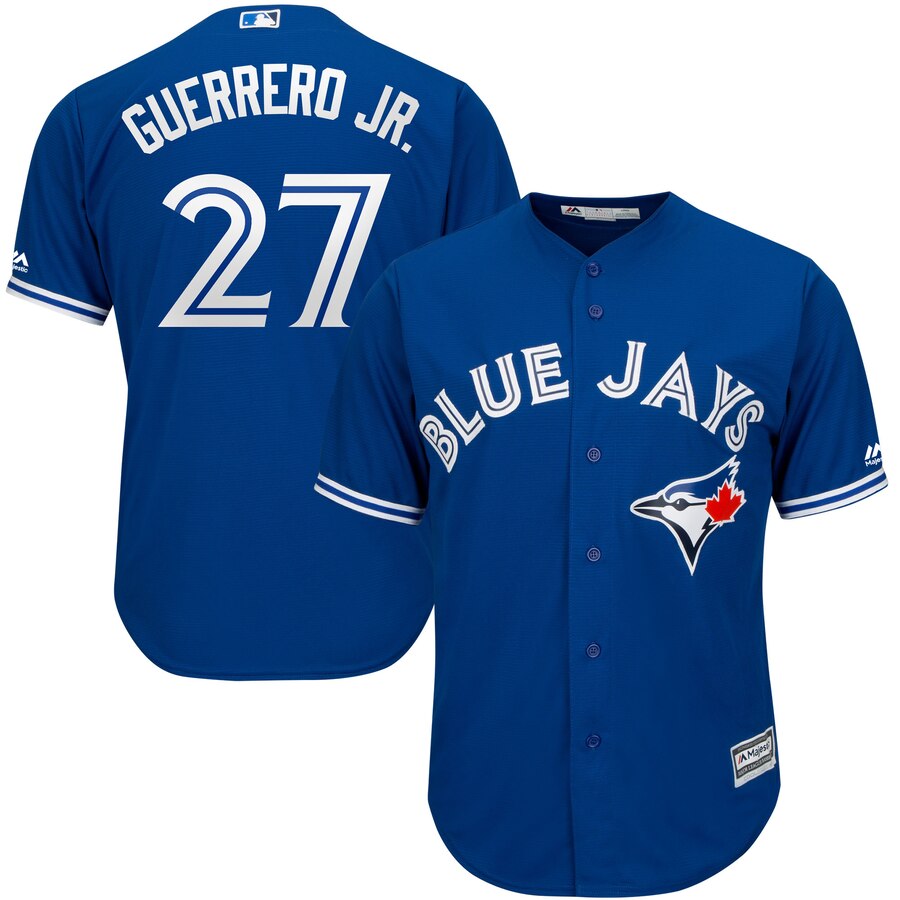 Men's Toronto Blue Jays #27 Vladimir Guerrero Jr. Royal Majestic Cool Base Stitched MLB Jersey