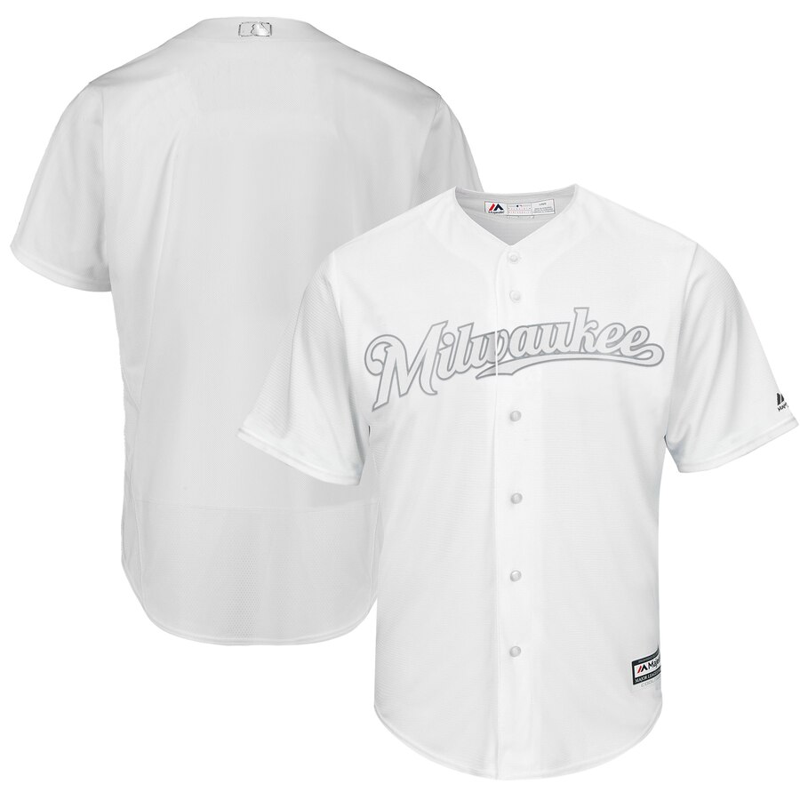 Men's Milwaukee Brewers Majestic White 2019 Players' Weekend Stitched MLB Jersey