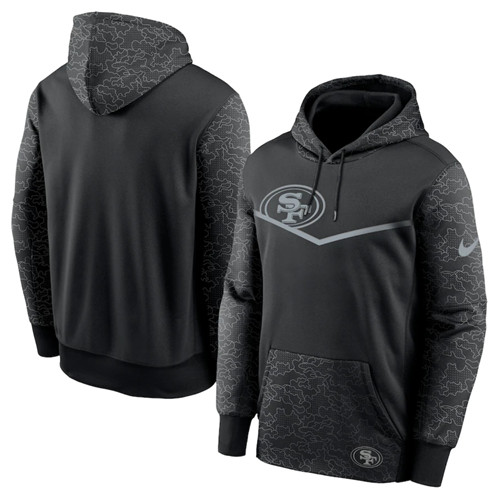 Men's San Francisco 49ers Black Reflective Therma Hoodie [NikeNFL_49ers ...