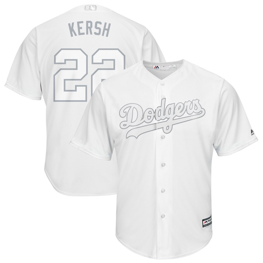 Men's Los Angeles Dodgers #22 Clayton Kershaw Majestic White 2019 Players' Weekend Player Stitched MLB Jersey