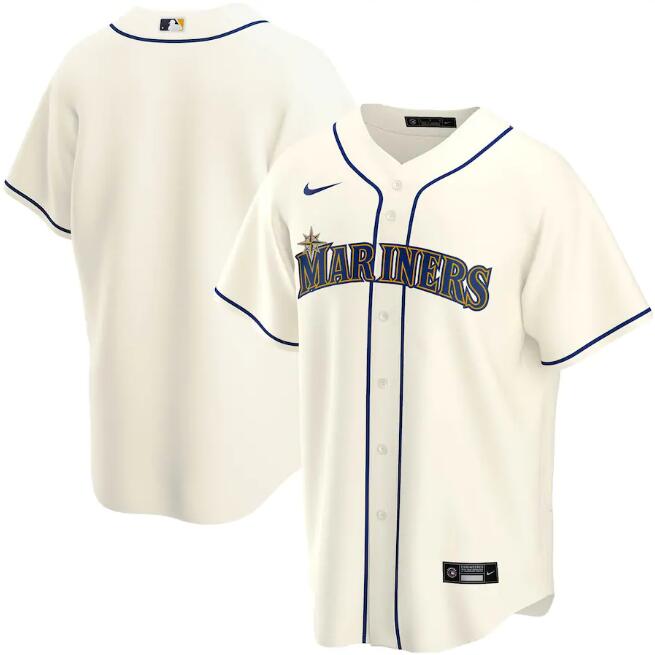 Men's Seattle Mariners Cream Cool Base Stitched MLB Jersey