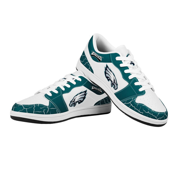 Women's Philadelphia Eagles AJ Low Top Leather Sneakers 001 [Women ...