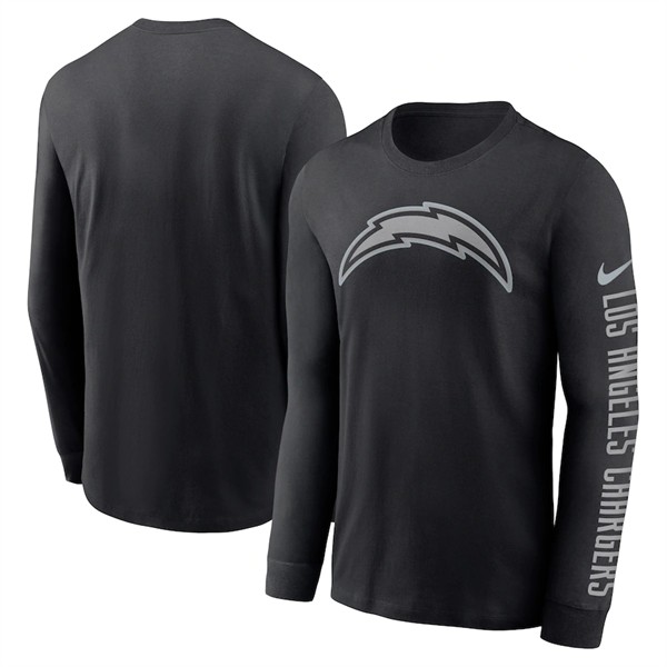 Men's Los Angeles Chargers Black Long Sleeve T-Shirt [NFL_Chargers ...