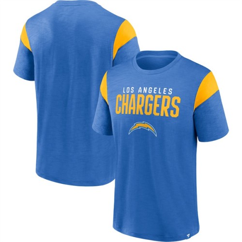 Men's Los Angeles Chargers Powder Blue/Gold Home Stretch Team T-Shirt ...