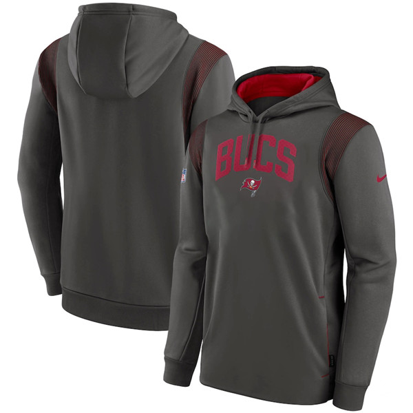 Men's Tampa Bay Buccaneers Pewter Sideline Stack Performance Pullover ...