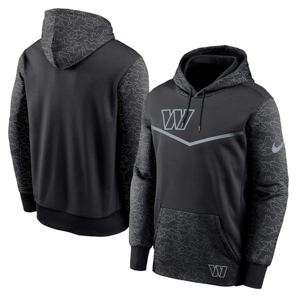 Men's Washington Commanders Black Reflective Therma Hoodie [NikeNFL ...