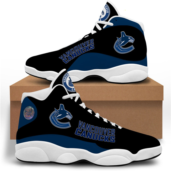 Women's Vancouver Canucks AJ13 Series High Top Leather Sneakers 001