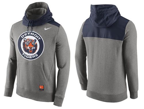 Men's Detroit Tigers Nike Gray Cooperstown Collection Hybrid Pullover ...