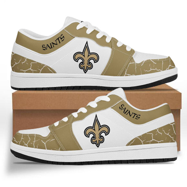 Women's New Orleans Saints AJ Low Top Leather Sneakers 001