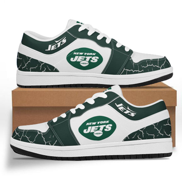 Women's New York Jets AJ Low Top Leather Sneakers 001