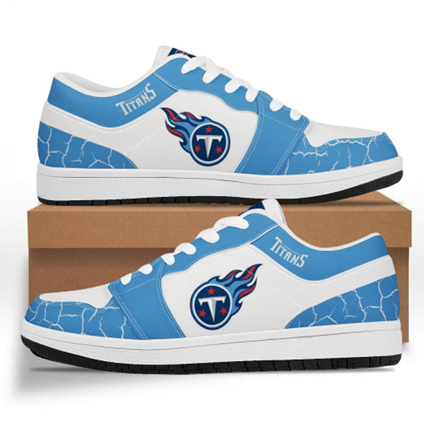 Women's Tennessee Titans AJ Low Top Leather Sneakers 001