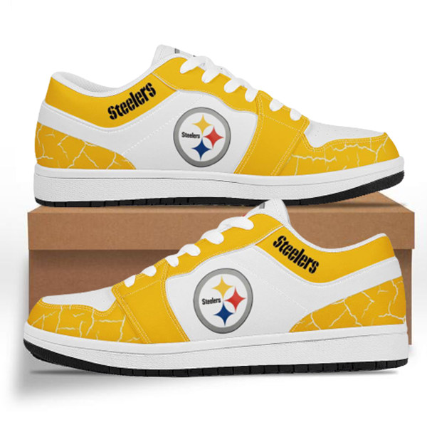 Women's Pittsburgh Steelers AJ Low Top Leather Sneakers 001