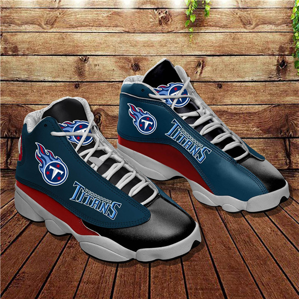 Women's Tennessee Titans AJ13 Series High Top Leather Sneakers 003
