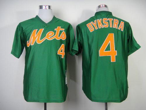 Mitchell And Ness 1985 Mets #4 Lenny Dykstra Green Throwback Stitched ...