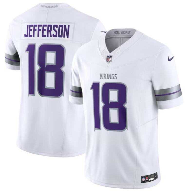 Men's Minnesota Vikings #18 Justin Jefferson White F.U.S.E. Winter Warrior Limited Stitched Jersey