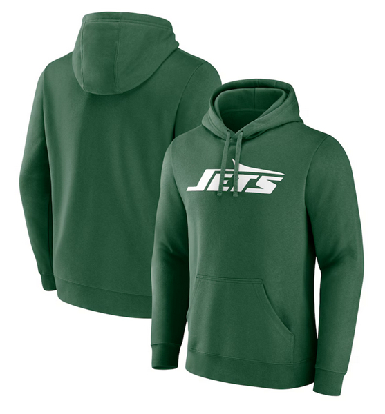 Men's New York Jets Heather Green Primary Logo Pullover Hoodie