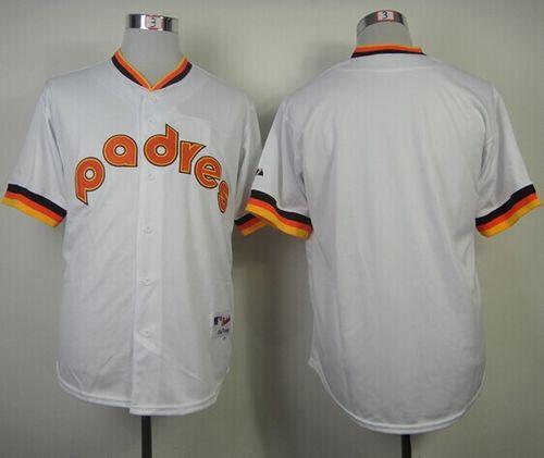 Padres Blank White 1984 Turn Back The Clock Stitched MLB Jersey [MLB ...