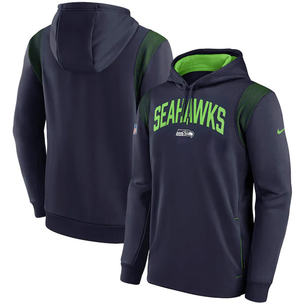 Men's Seattle Seahawks College Navy Sideline Stack Performance Pullover ...