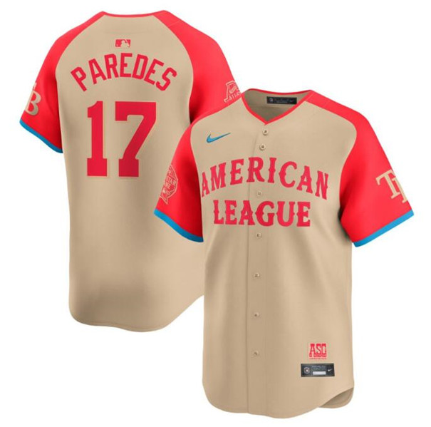 Men's American League #17 Isaac Paredes Cream 2024 All-Star Limited Stitched Jersey