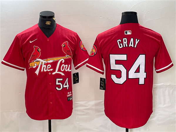 Men's St. Louis Cardinals #54 Sonny Gray Red 2024 City Connect Stitched Baseball Jersey