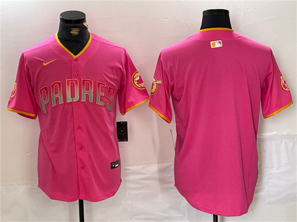 Men's San Diego Padres Blank Pink Cool Base Stitched Baseball Jersey