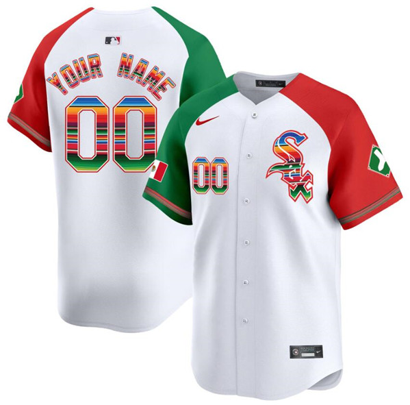 Women's Chicago White Sox Customized White/Red/Green Mexico Vapor Premier Limited Stitched Jersey(Run Small)