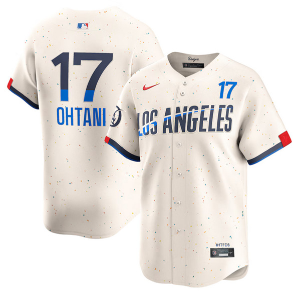 Men's Brooklyn Dodgers #17 Shohei Ohtani Cream 2024 City Connect Limited Stitched Baseball Jersey