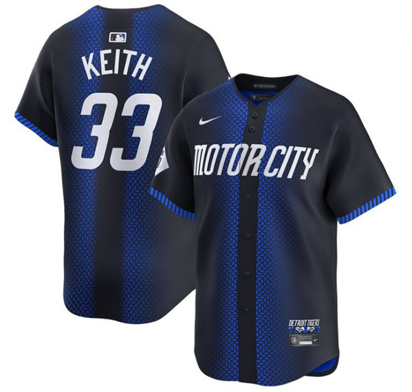 Men's Detroit Tigers #33 Colt Keith 2024 Navy City Connect Cool Base Limited Stitched Baseball Jersey