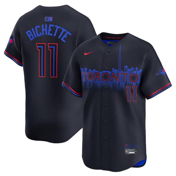 Men's Toronto Blue Jays #11 Bo Bichette Black 2024 City Connect Limited Stitched Baseball Jersey