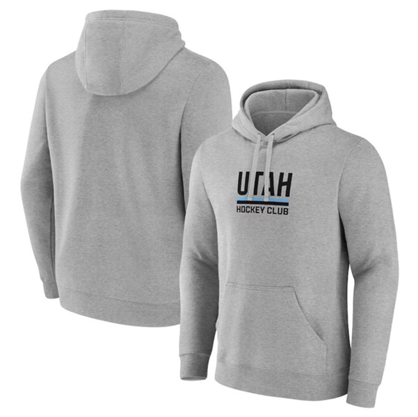 Men's Utah Hockey Club Heather Gray Secondary Logo Pullover Hoodie