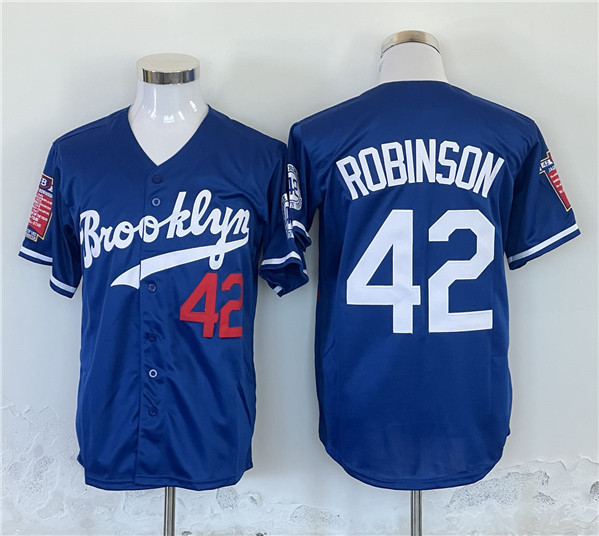 Men's Los Angeles Dodgers #42 Jackie Robinson Blue Stitched Baseball Jersey
