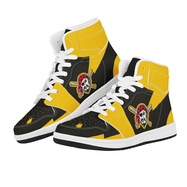 Women's Pittsburgh Pirates AJ High Top Leather Sneakers 001