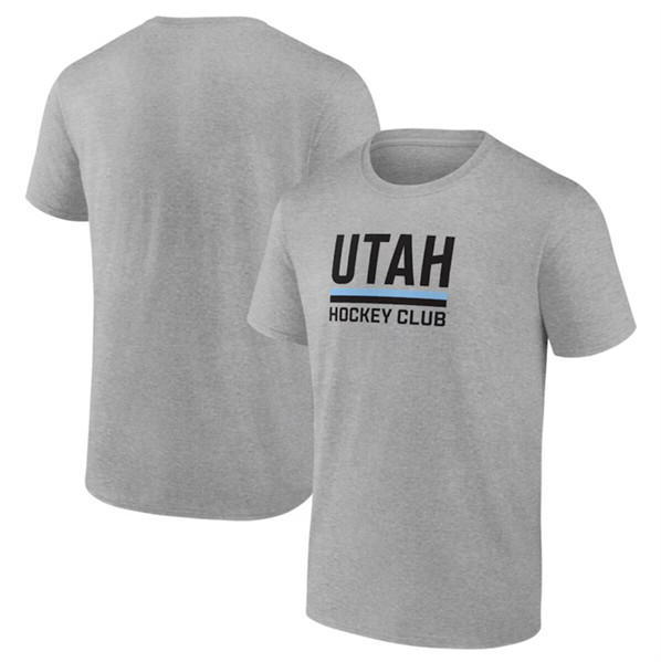Men's Utah Hockey Club Heather Gray Draft Logo T-Shirt