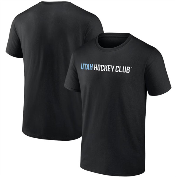 Men's Utah Hockey Club Black Wordmark Logo T-Shirt