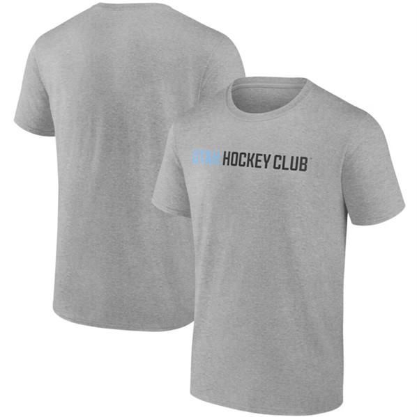 Men's Utah Hockey Club Heather Gray Wordmark Logo T-Shirt