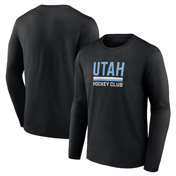 Men's Utah Hockey Club Black Secondary Logo Long Sleeve T-Shirt