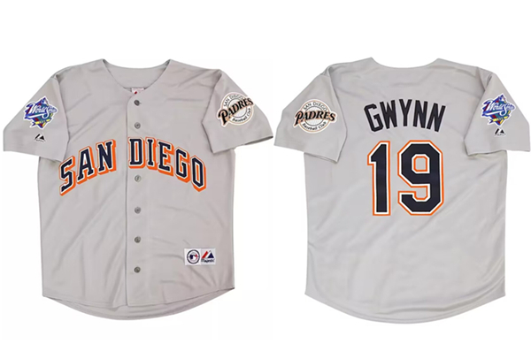 Men's San Diego Padres Customized Gray 1998 World Series Limited Stitched Jersey