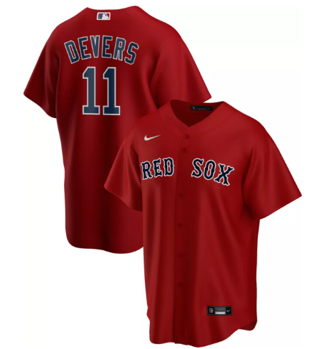 Men's Boston Red Sox #11 Rafael Devers Red Cool Base Stitched MLB Jersey