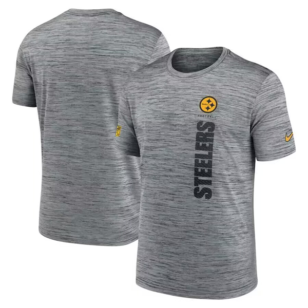 Men's Pittsburgh Steelers Gray 2024 Sideline Velocity Performance T-Shirt